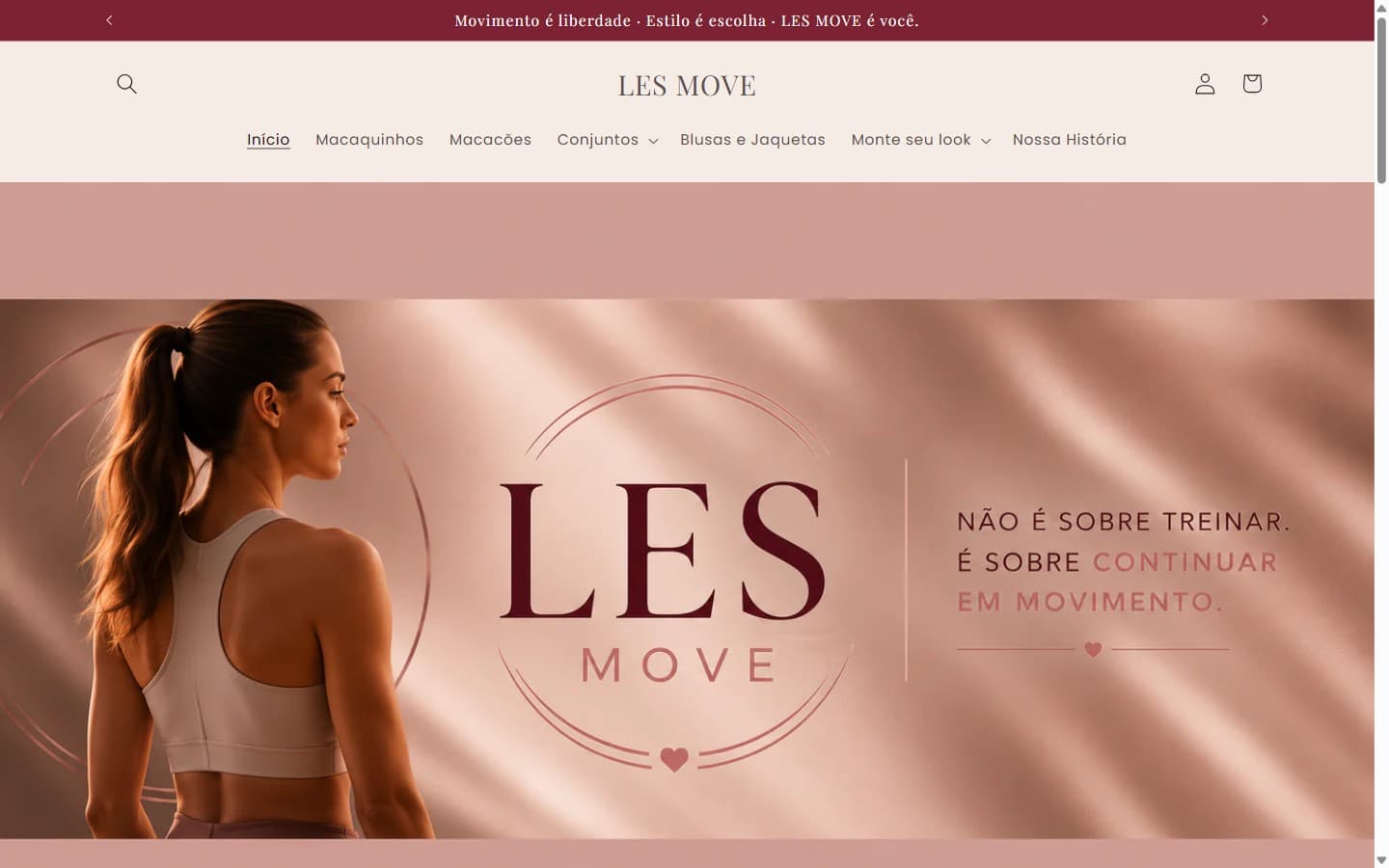 Loja Les Move, de moda fitness, criada pela Mestre Digital